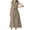 Beige, variant on Womens Cotton Linen Tank Sundress Tunic Solid Color Sleeveless Maxi Dress Crewneck Bow Tie Front Keyhole Back Dresses