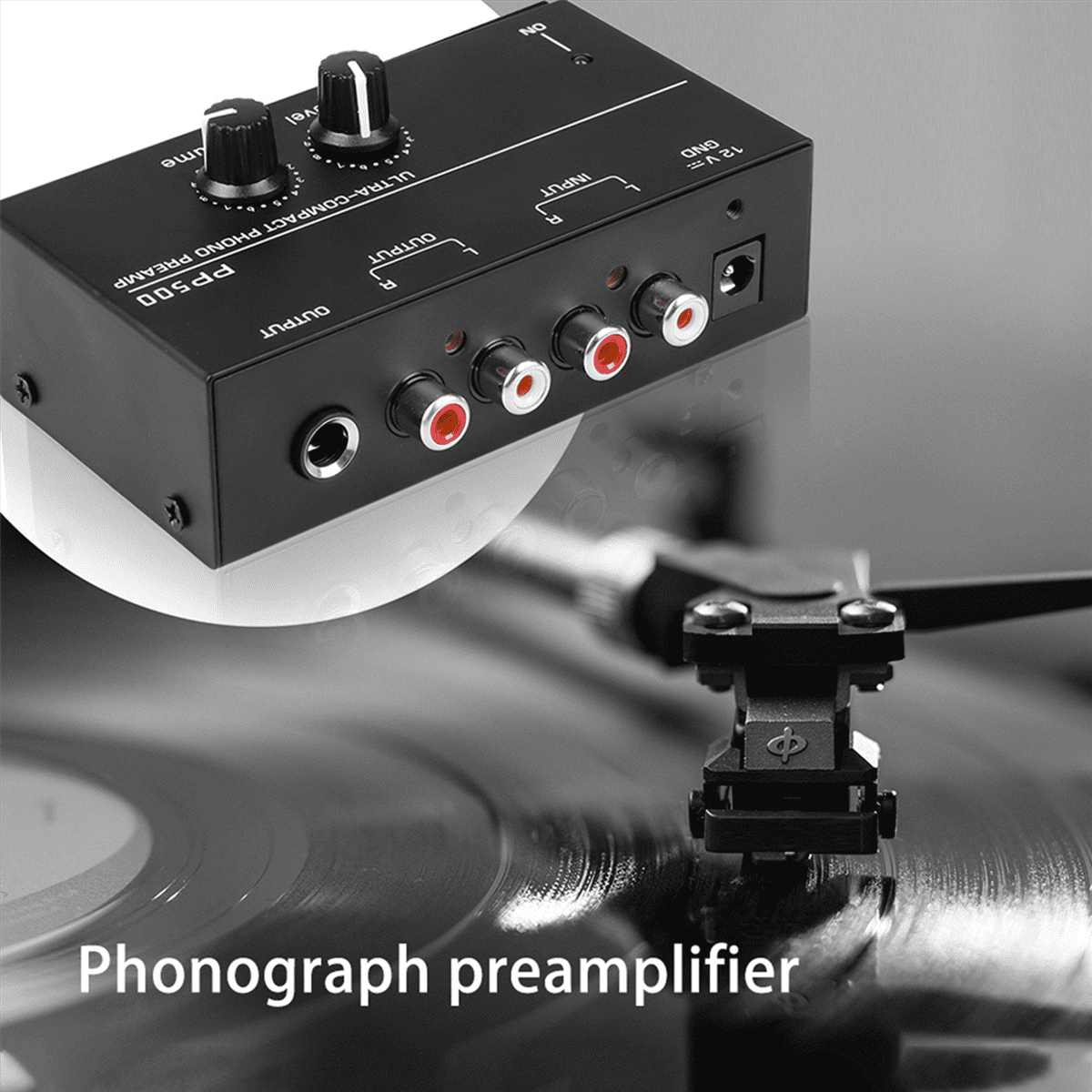3X Ultra-Compact Phono Preamp PP500 with Treble Balance Volume Adjustment Pre-Amp Turntable Preamplificador US Plug