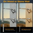thumbnail image 4 of 2 Pcs 16" Antenna Mast Wall Mount Bracket Heavy Duty 3-Legs Stand Off Windproof 304 Stainless Steel Antenna Pole Mounting Bracket, 4 of 7