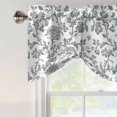 thumbnail image 5 of Tie Up Valances for Windows, Spring Flower Adjustable Valance Curtains Window Treatment for Living Room/Bedroom, Vintage Farmhouse Blue Grey Boho Leaf Rod Pocket Kitchen Curtains & Drapes 54x18 Inch, 5 of 9
