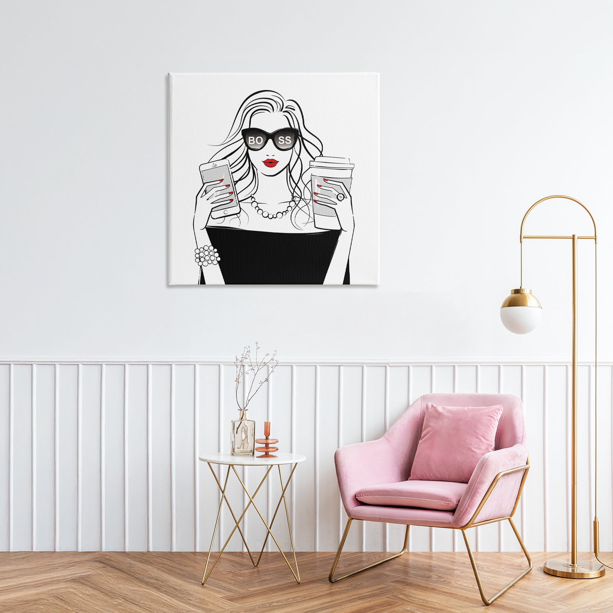 Stupell Industries Chic Boss Morning Coffee Moment Canvas Wall Art, design by Martina Pavlova