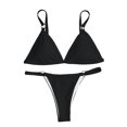 thumbnail image 4 of MDUKONU Thong Bikini Sets for Women Two Piece Swimsuits Bathing Suit Triangle Top String Swim Suits 2026 L Black, 4 of 4