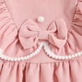 thumbnail image 6 of ZHOGXU Toddler Girls Long Sleeve Stand Collar Dresses Bowknot Ruffles Princess Dress Clothes Casual Daily Wear，Pink，3-4 Years, 6 of 7