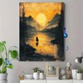 thumbnail image 4 of Qisvanset 12x16 Inch With Frame 2D Flat Wall Art Psalm Western Cowboy Landscape Religious Home Gift Art, 4 of 8