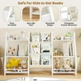 thumbnail image 4 of SUGIFT 3 Tier Kids Bookshelf, Toy Storage Organizer with 2 Side Pockets, Bookcase for Kids Bedroom and Nursery, White, 4 of 7