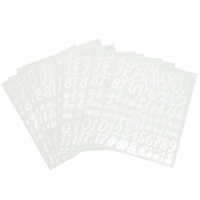 unbranded Pegatinas Decorativas De Números Y Letras Plateadas Para Manualidades Y Regalos