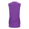 thumbnail image 5 of Dazajoo Ruched Tank Tops for Women Plus Size Sleeveless Crewneck Shirts Summer Loose Lightweight Solid Basic Tees,Purple,XXXXXL, 5 of 10