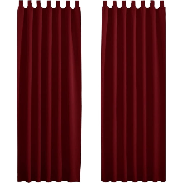Cortinas opacas Laklulu - Cortina roja para sala de estar, decoración de ventanas, bloque luminoso, anti-UV, opaca para el hogar, dormitorio, puerta, ahorro de energía, L 140 x H 220 cm, 2 piezas,