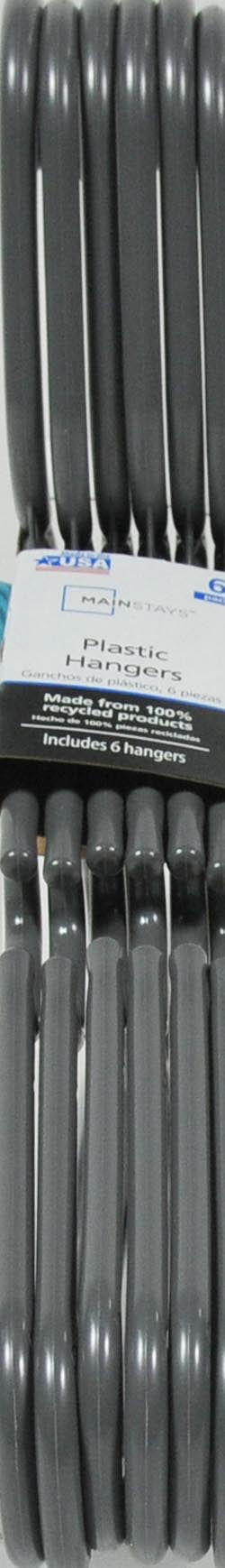 Mainstays Grey Hangers, 6 Count