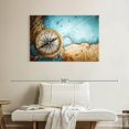 thumbnail image 2 of Elephant Stock Metal Compass Wall Art - Horizontal Canvas Wall Art - Living Room Wall Decor - Nautical Canvas - Blue And Gold Decor - 39" x 26", 2 of 8