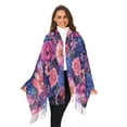 thumbnail image 3 of FORMRS Womens Scarf Winter Soft Long Big Warm Shawls Wrap Tassel Scarves, Vibrant Art Flowers, 3 of 9