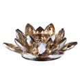 thumbnail image 2 of CC Home Furnishings Large Crystal Glass Lotus Candle Holder - 8.75" - Gold, 2 of 3