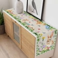 thumbnail image 4 of Happy Easter Bunny Table Runner - 108 Inch Long, Kitchen Dining Table Runner Dresser Scarves, Spring Floral Burlap Sage Green Plaid Farmhouse Decor for Coffee Tables Wedding Party Banquet, 4 of 8