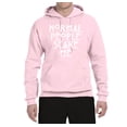 thumbnail image 2 of Normal People Scare Me Humor Unisex Graphic Hoodie Sweatshirt, Light Pink, Medium, 2 of 3