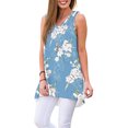 thumbnail image 1 of Qarigey Chaleco de mujer Camiseta sin mangas bohemia con cuello en V Chaleco de mujer Camiseta casual Prendas para la parte del cuerpo lirio azul claro S, 1 of 5