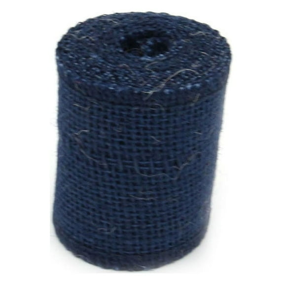 Kuyiluo Burlap ribbon roll 2M Jute Burlap Ribbon Roll for Christmas Decoration (Dark Blue)