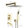 thumbnail image 6 of Brushed Gold shower system 12 inch Brass Bathroom Deluxe rain mixed shower combination set wall mounted rain shower head system shower faucet, 6 of 6