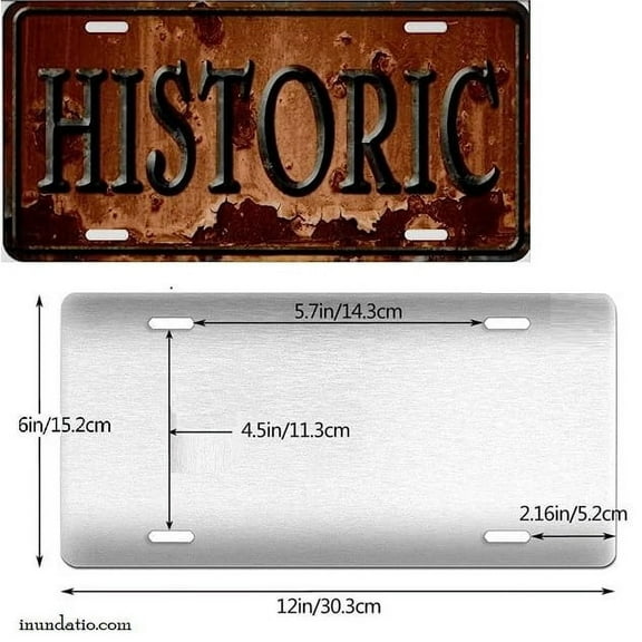 Historic Novelty Distressed Facade Metal License Plate Tag LP-8112