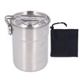 thumbnail image 1 of Taza de camping de acero inoxidable de 1 l con asa y tapa plegables de gran capacidad para aventuras al aire libre, 1 of 8