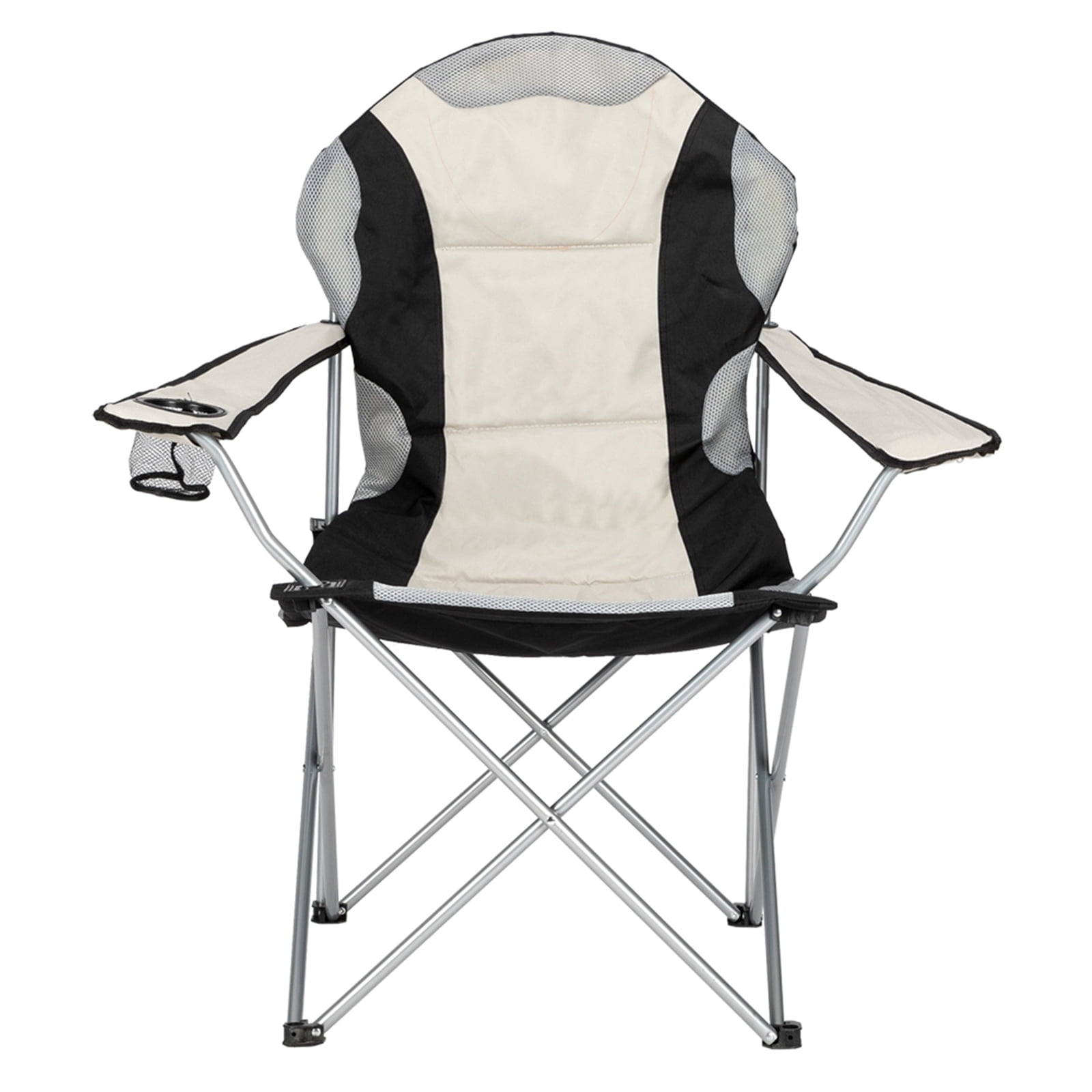 Medium Camping Fishing Chair - Foldable, Durable & Anti-Fouling Black White