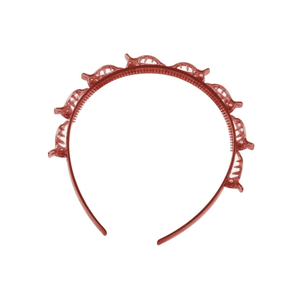 Qarigey Diadema Unisex Alice para hombre y mujer, banda deportiva para el pelo, aro de Metal, flequillo doble, horquilla para el pelo, accesorio para el Accesorio para el cabello Escarlata