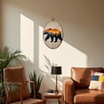 thumbnail image 5 of Canvas Wall Art Vintage Brown Bear Silhouette Forest Mountain Sunset Rustic Wildlife Oval Framed Canvas Prints Hunting Theme Wall Hanging Decor for Cabin Lodge 8.6"x11.4", 5 of 7