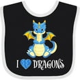 thumbnail image 3 of Inktastic I Love Dragons with Cute Blue Dragon Boys or Girls Baby Bib, 3 of 4