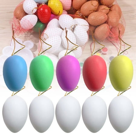 

Fogcroll 10/20Pcs Easter Egg Realistic Non-breakable Hands-on Ability Painting Graffiti Easter DIY Simulation Egg Hanging Pendant Home Decor