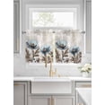 thumbnail image 2 of Half Window Curtains 24 Inches Long, Spring Floral Window Treatment Curtain Drapes, Teal Tulip Farmhouse Retro Botanical Herb Short Curtains Tiers for Kitchen Over Sink, 27.5"x24", 2 Panels, 2 of 7