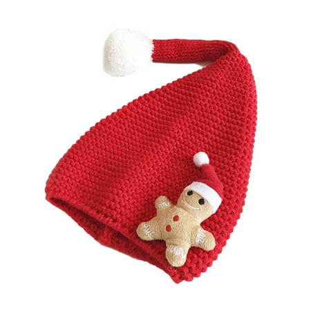 

Mildsown Christmas Beanie Hat Elf Santa Hats for Kids Cute Gingerbread Man Beanie Knit Winter Cap