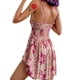 thumbnail image 5 of VISgogo Vestido sin mangas de verano para mujer, vestido corto sin espalda con cuello en V y estampado floral con correa de espagueti VISgogo moda, 5 of 8
