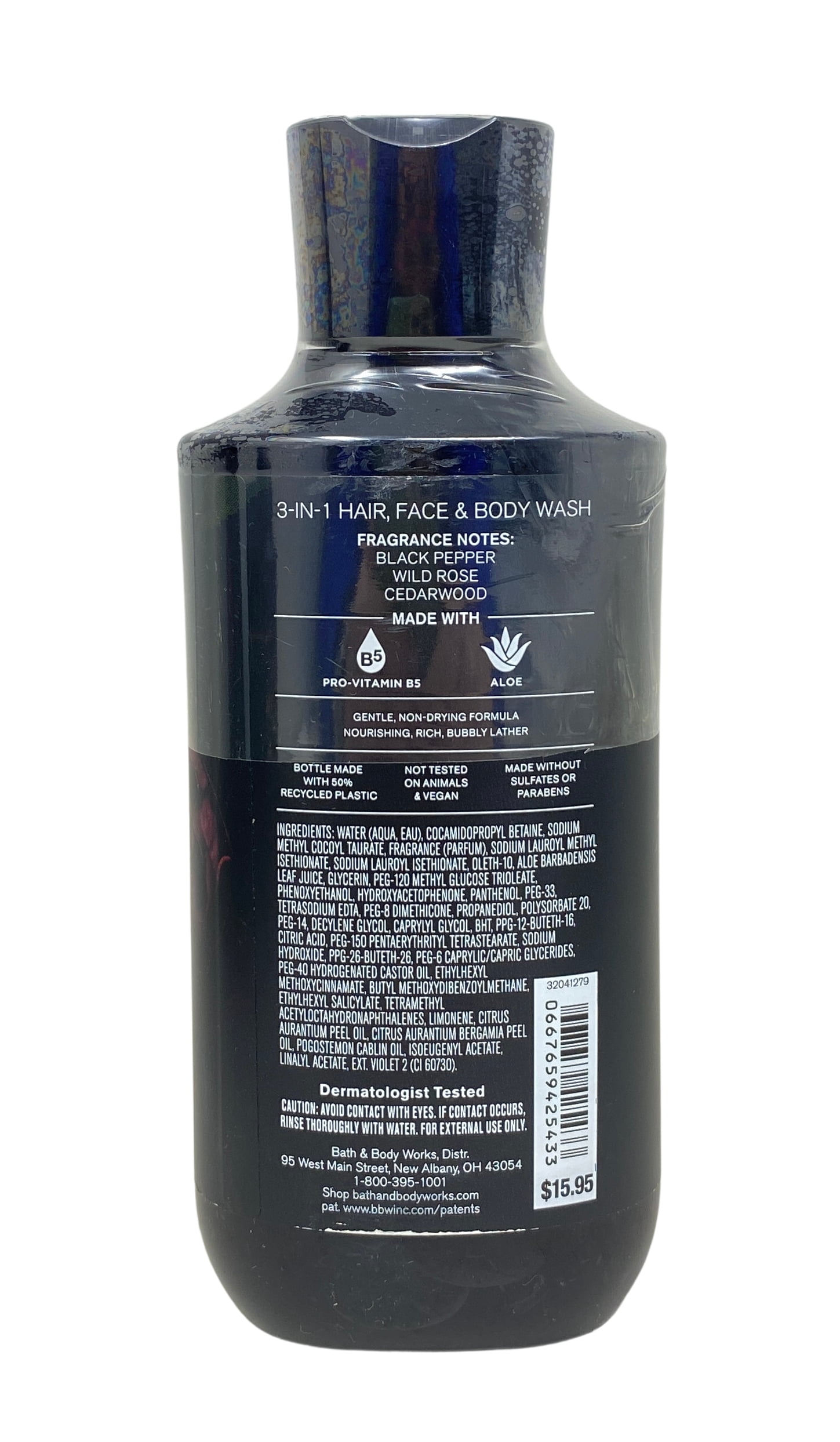 Bath & Body Works The Men's Collection 2 Nocturnal Rose 3-in-1 Hair, Face & Body Wash with a Charcoal Scrub Bar Soap