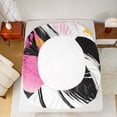 thumbnail image 5 of Manfei Modern Geometric Twin Sheet Sets,Abstract Graffiti Striped Twin Fitted Sheet,Pink Black White Flat Sheet For Girl Kids,Breathable Home Decor,3pcs, 5 of 7