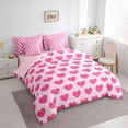 thumbnail image 3 of Homewish Love Heart Print Twin Bedding Sets 7-Piece for Female Men Adults,Dreamy Princess Bedding Comforter Set Microfiber,Romantic Valentine's Day Breathable Sheet Sets,Microfiber Bedroom Decor, 3 of 8
