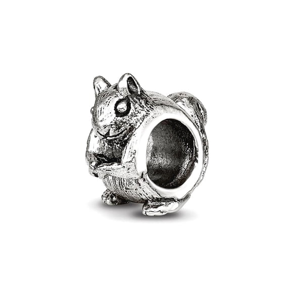 925 Sterling Silver Polished Oxidized Reflections Squirrel Bead Charm 9.09x5.45mm Wide Pendant Necklace for Women