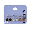 Claire's Teenager's Mixed Metal Crystal Marble Stud Earrings Set Post Back 6 Pack 01224 Teen Female