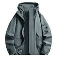 thumbnail image 2 of Royisotas Big and Tall Jackets for Men Winter Waterproof Coats Winbreaker Long Sleeve Pockets Zipper Mens Rain Jackets Lightweight, 2 of 6