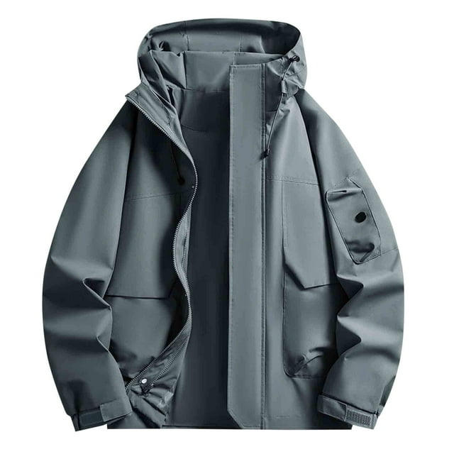 Unisex Waterproof Trench Coat with Zipper Pockets for Men and Women