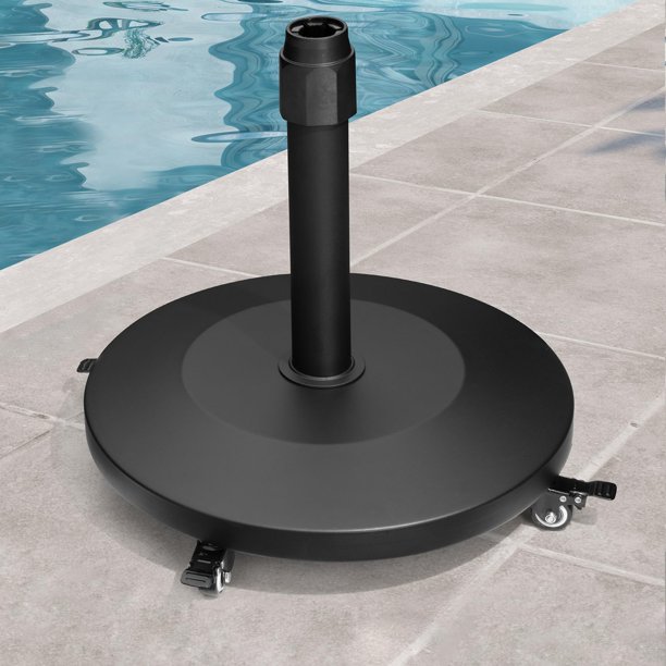 Base para sombrilla de patio VredHom de 20 kg con soporte de hormigón de 4 ruedas