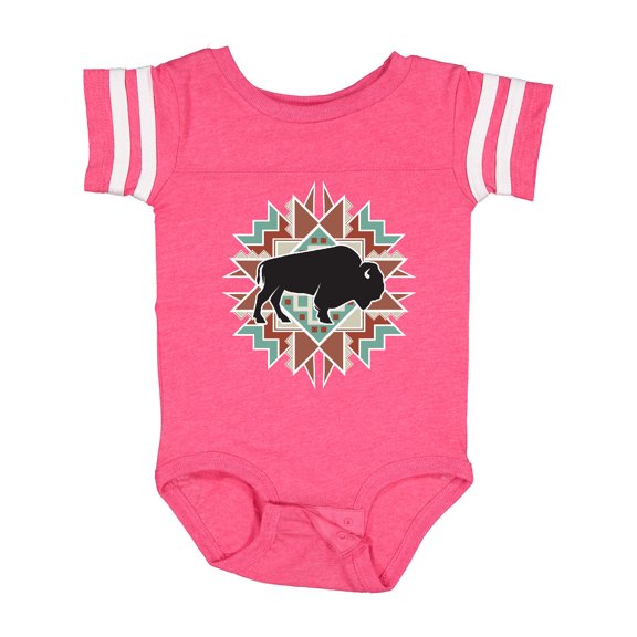Inktastic Buffalo Cute Western Pattern Boys or Girls Baby Bodysuit