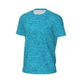 thumbnail image 6 of Wukai Blue Glitter Print Men's Short-Sleeved Mesh T-Shirt,Quick-Dry Short Sleeve Workout T-Shirt-Large, 6 of 8