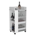 thumbnail image 2 of Depot EShop Lansing Engineered Wood Bar Cart with 2-Side Shelves in White, 2 of 7
