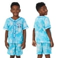 thumbnail image 2 of Saint Eve Kids Boys Pajamas, 2 Piece PJ Set Button Down Sport Jersey with Shorts - Aqua Skater, 2 of 6