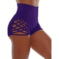 thumbnail image 2 of Women's Solid Skinny Cut Out Shorts, Sexy High Waist Yoga Shorts, Women's Clothing, 2 of 5