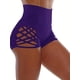 thumbnail image 2 of Women's Solid Skinny Cut Out Shorts, Sexy High Waist Yoga Shorts, Women's Clothing, 2 of 5