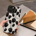 thumbnail image 4 of Rose Flower Print Line Stripe Soft Phone Case Compatible with iPhone Case (Black,iPhone 11), 4 of 5