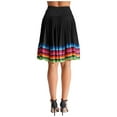 thumbnail image 6 of iiniim Womens Long Full Circle Folklorico Dance Skirts Spanish Bull Folkloric Mexican Flamenco Performance Black 55cm XL, 6 of 7