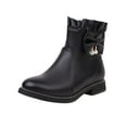 thumbnail image 2 of EGNMCR Bottines pour Femmes Mode Nœud Couleur Unie Bout Rond Plat Talon Bottines Courtes Femmes, 2 of 7