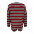 thumbnail image 6 of Scyoekwg Womens 2 Piece Outfits Stripe Fall Outfits Fashion Crewneck Long Sleeve Tops Shorts Athletic Set Casual Loose Matching Sets (Red,M), 6 of 7