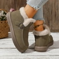thumbnail image 5 of Rokment Winter Snow Boots for Women 2025 Fashion Casual Suede Buckles Comfortable Fleece Lined Warm Flat Slip on Loafers Walking Ankle Booties Green Size 8.5, 5 of 8